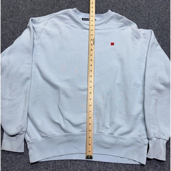 Acne Studios Fiah Fade Face Crew Neck Sweatshirt Men's S Powdered Blue - Picture 12 of 12